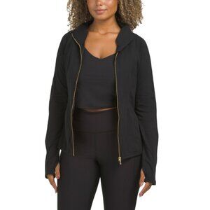 YOGALICIOUS Black Lux Suri Flared Hem Full Zip Jacket